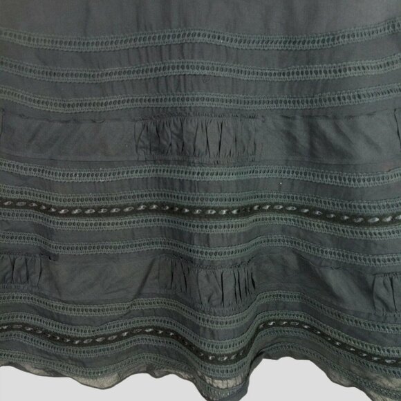 Free People Midi Skater Dress Sleeveless Lace Eyelet Detail Smocked Back Small - Picture 4 of 10